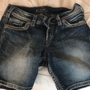 Silver jean shorts!!